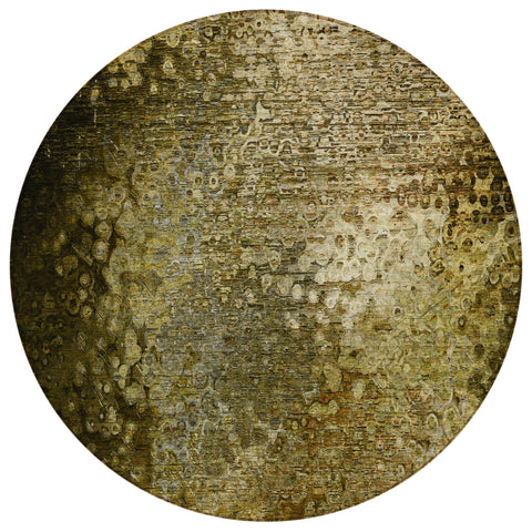 8' Round Brown Round Washable Non Skid Indoor Outdoor Area Rug