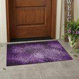 3' X 5' Purple Washable Non Skid Indoor Outdoor Area Rug