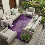 8' X 10' Purple Washable Non Skid Indoor Outdoor Area Rug