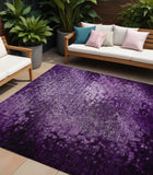 8' X 10' Purple Washable Non Skid Indoor Outdoor Area Rug
