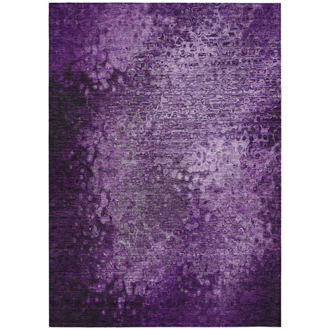 8' X 10' Purple Washable Non Skid Indoor Outdoor Area Rug