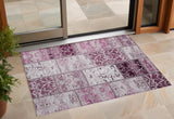 3' X 5' Pink Patchwork Washable Indoor Outdoor Area Rug