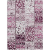 5' X 8' Pink Patchwork Washable Indoor Outdoor Area Rug