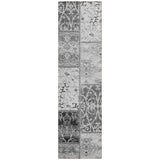 8' Runner Gray Patchwork Washable Non Skid Indoor Outdoor Runner Rug