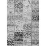 5' X 8' Gray Patchwork Washable Non Skid Indoor Outdoor Area Rug