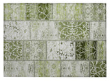 2' X 3' Green Patchwork Washable Non Skid Indoor Outdoor Area Rug