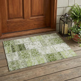 3' X 5' Green Patchwork Washable Non Skid Indoor Outdoor Area Rug