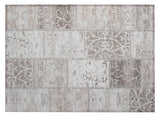 2' X 3' Taupe Patchwork Washable Indoor Outdoor Area Rug