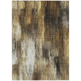 3' X 5' Chocolate Abstract Washable Non Skid Indoor Outdoor Area Rug