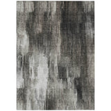 3' X 5' Gray and Black Abstract Washable Non Skid Indoor Outdoor Area Rug