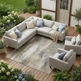 8' X 10' Taupe And Gray Abstract Washable Indoor Outdoor Area Rug
