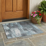 3' X 5' Teal Abstract Washable Non Skid Indoor Outdoor Area Rug