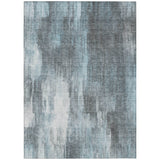 8' X 10' Teal Abstract Washable Non Skid Indoor Outdoor Area Rug