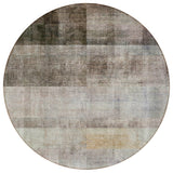 8' Round Brown Round Ombre Washable Non Skid Indoor Outdoor Area Rug