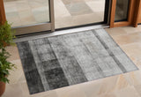 2' X 3' Gray Ombre Washable Non Skid Indoor Outdoor Area Rug