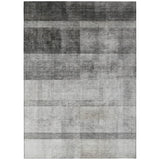 3' X 5' Gray Ombre Washable Non Skid Indoor Outdoor Area Rug