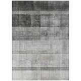 5' X 8' Gray Ombre Washable Non Skid Indoor Outdoor Area Rug