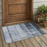 3' X 5' Gray Ombre Washable Indoor Outdoor Area Rug