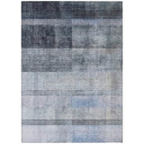 3' X 5' Gray Ombre Washable Indoor Outdoor Area Rug