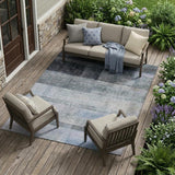 8' X 10' Gray Ombre Washable Indoor Outdoor Area Rug