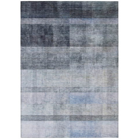 8' X 10' Gray Ombre Washable Indoor Outdoor Area Rug