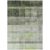 3' X 5' Olive Green Ombre Washable Indoor Outdoor Area Rug