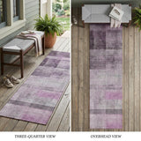 8' Purple Ombre Washable Indoor Outdoor Runner Rug