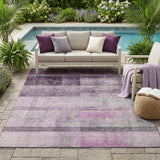 5' X 8' Purple Ombre Washable Non Skid Indoor Outdoor Area Rug