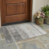 2' X 3' Taupe Ombre Washable Non Skid Indoor Outdoor Area Rug