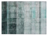 2' X 3' Teal Ombre Washable Non Skid Indoor Outdoor Area Rug