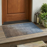 3' X 5' Blue and Green Ombre Washable Non Skid Indoor Outdoor Area Rug