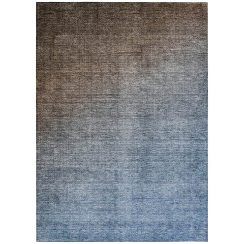 3' X 5' Blue and Green Ombre Washable Non Skid Indoor Outdoor Area Rug