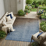 8' X 10' Blue And Green Ombre Washable Indoor Outdoor Area Rug