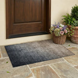 2' X 3' Taupe and Gray Ombre Washable Non Skid Indoor Outdoor Area Rug