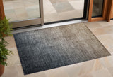 2' X 3' Taupe and Gray Ombre Washable Non Skid Indoor Outdoor Area Rug
