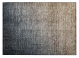2' X 3' Taupe and Gray Ombre Washable Non Skid Indoor Outdoor Area Rug