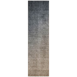 8' Taupe And Gray Ombre Washable Indoor Outdoor Runner Rug