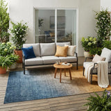 5' X 8' Gold Ombre Washable Indoor Outdoor Area Rug