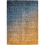 5' X 8' Gold Ombre Washable Indoor Outdoor Area Rug