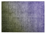 2' X 3' Olive Green and Purple Ombre Washable Non Skid Indoor Outdoor Area Rug