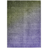 8' X 10' Olive Green And Purple Ombre Washable Indoor Outdoor Area Rug