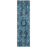 8' Gray Oriental Washable Indoor Outdoor Runner Rug