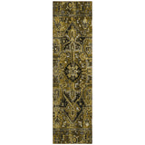 8' Runner Coffee and Gray Oriental Washable Non Skid Indoor Outdoor Runner Rug