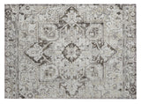2' X 3' Ivory and Dark Brown Oriental Washable Non Skid Indoor Outdoor Area Rug
