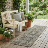 8' Taupe Oriental Washable Indoor Outdoor Runner Rug