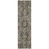 8' Taupe Oriental Washable Indoor Outdoor Runner Rug