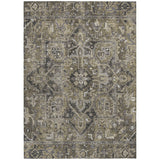 3' X 5' Taupe Oriental Washable Indoor Outdoor Area Rug