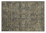 2' X 3' Dark Moss Green and Gray Oriental Washable Non Skid Indoor Outdoor Area Rug