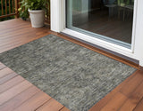 3' X 5' Brown and Black Oriental Washable Non Skid Indoor Outdoor Area Rug