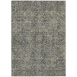 8' X 10' Brown and Black Oriental Washable Non Skid Indoor Outdoor Area Rug